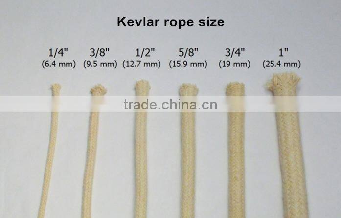 4mm diameter yellow kevlar rope 12 strand for sale