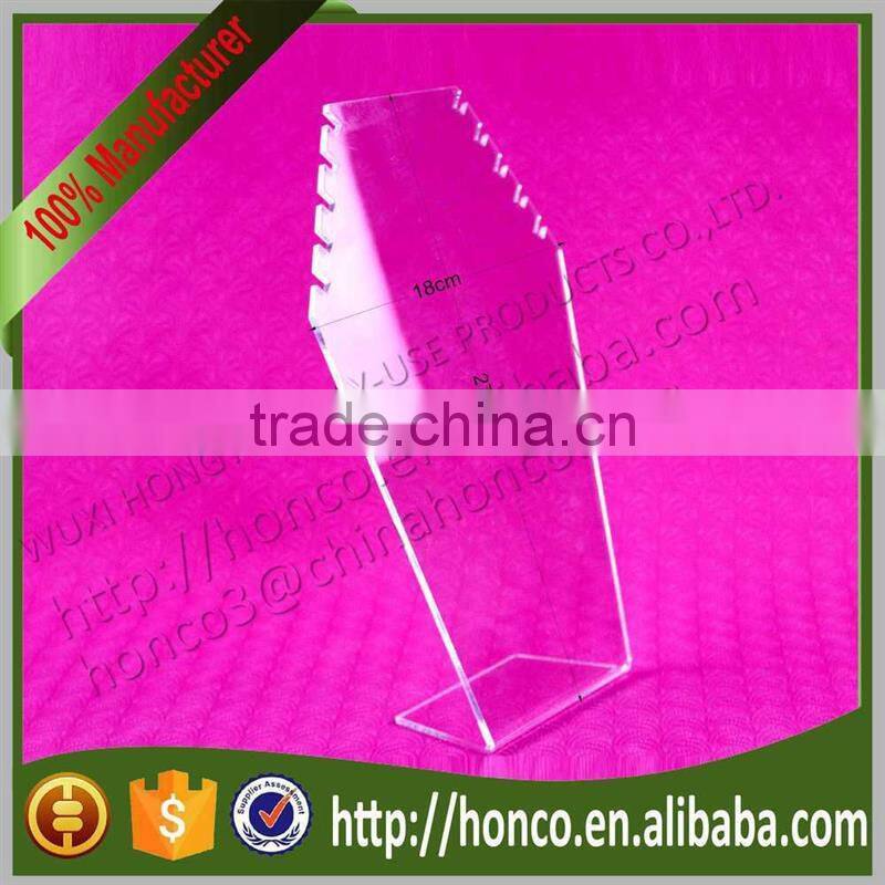 Best Selling Clear colour Acrylic Necklace Stand Jewelry Rack Display,wave edge