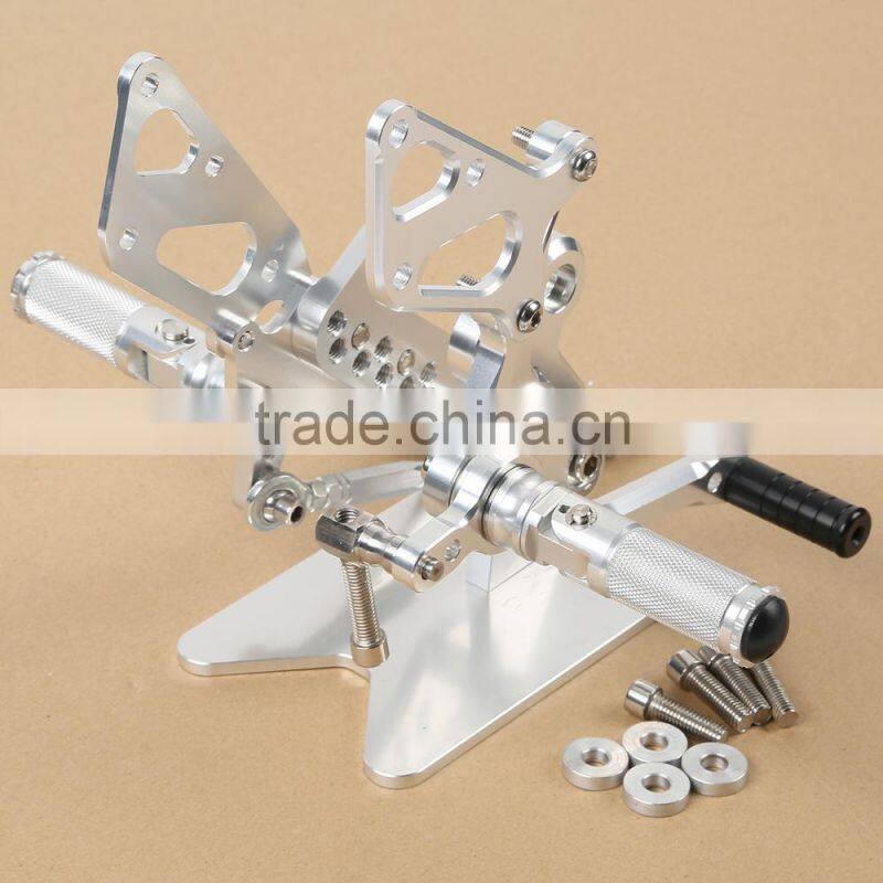 Silver CNC Front Footrests Foot Peg Set For Suzuki Hayabusa GSX1300R 1999-2014
