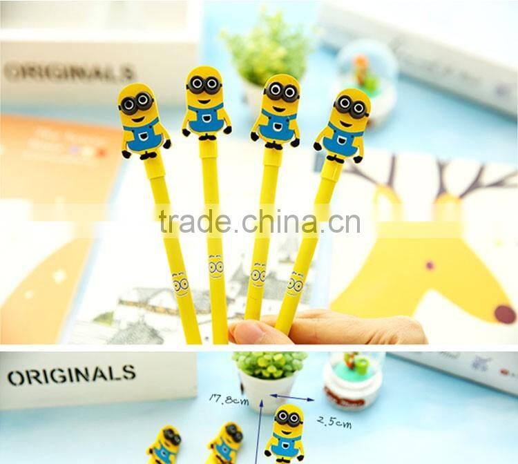 promotional wholesale cheap funny school office stationery mini cartoon plastic minions roller ball point pen