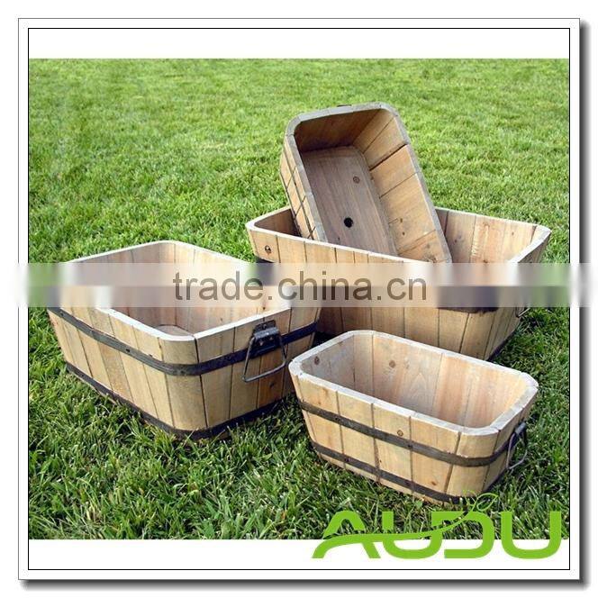 Audu French Wood Planter/Wooden Planter/Wood Flower Planter