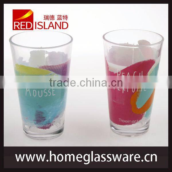 glass manufactory supply print color tumbler tee cup
