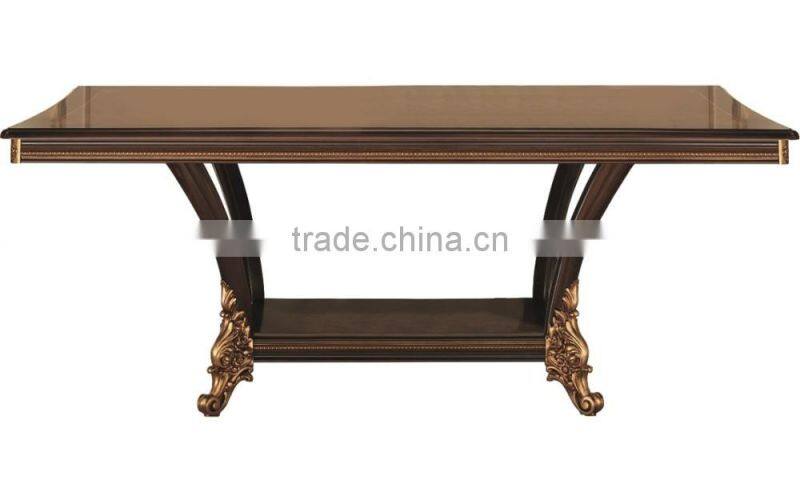 European Classic Long Rectangle Dining Table Set With Arm Chair And Side Chair/Italian Home Dining Room Furniture(MOQ=1 SET)