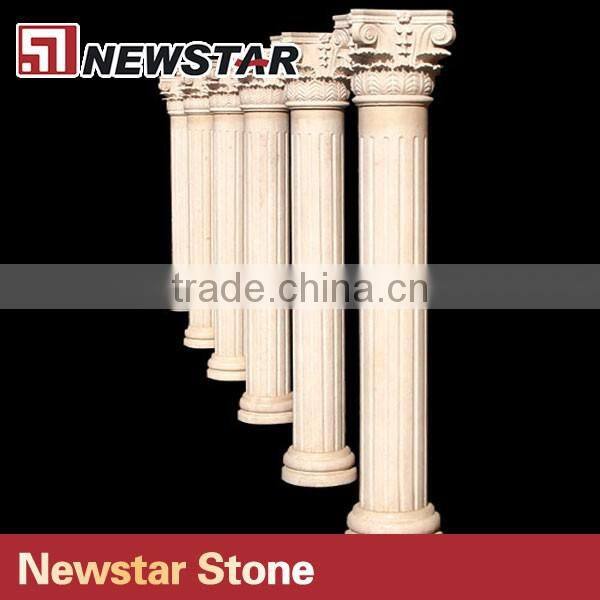 Newstar handcraft cap marble stone gate pillar design