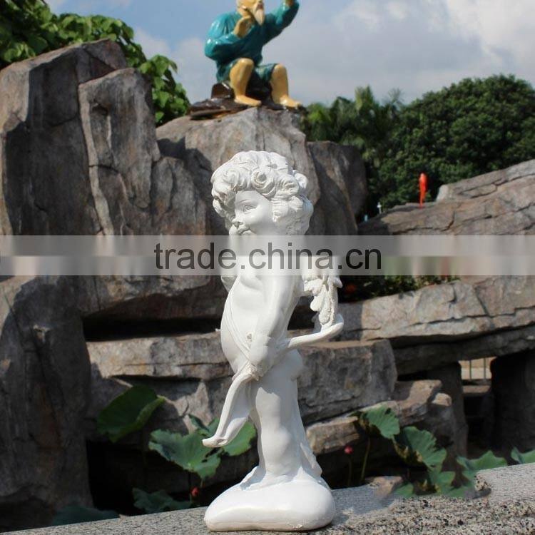 Popular white fiberglass resin cute angel statue table decoration