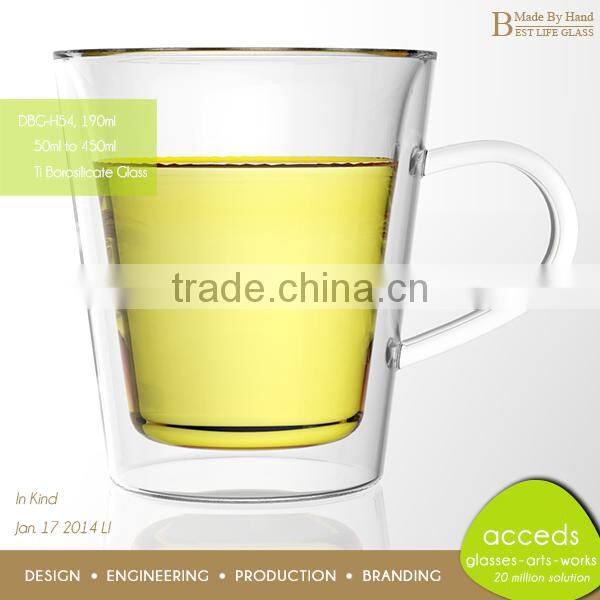 Handcrafted Eco Friendly Modern Pyrex Glass Tea Mugs