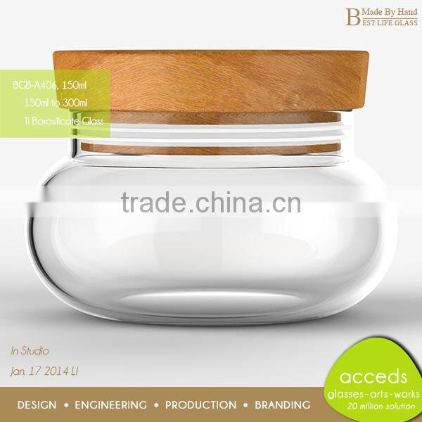Professional Custom Decorative High End Glass Jar With Lid