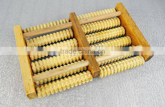 wholesale 6 rows Body Relax Massager Tool Foot Massage Wooden Roller
