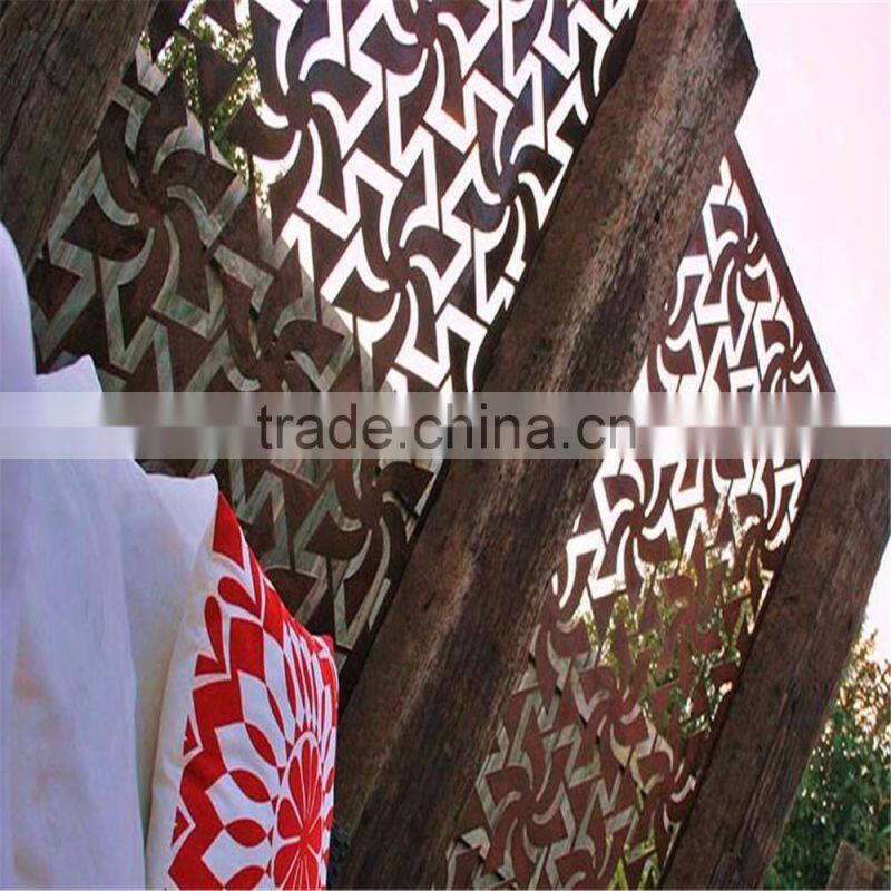 Decorative laser cut metal screens for interior garden outdoor or courtyard