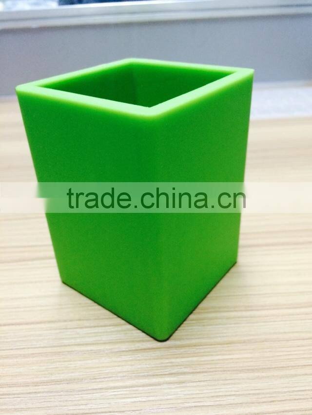 Eco-friendly Green color convinent silicone pen container/pen holders