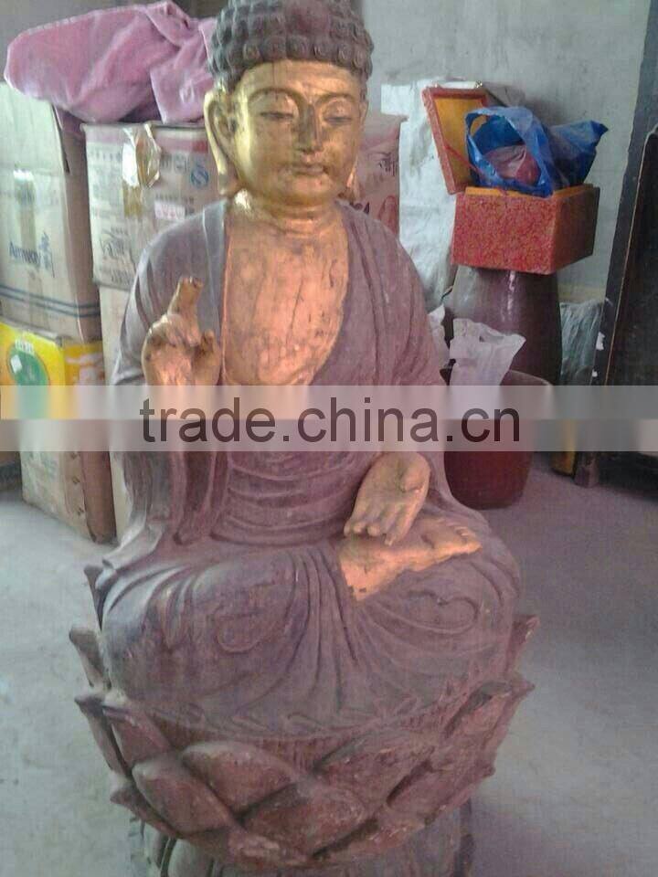 hand carved wooden Kuanyin wooden statue