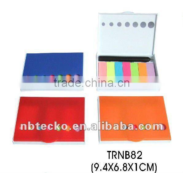 Recycled sticky memo pad with plastic cover for promotion