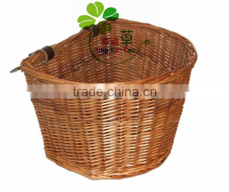 half-round willow wicker Pet bicycle basket