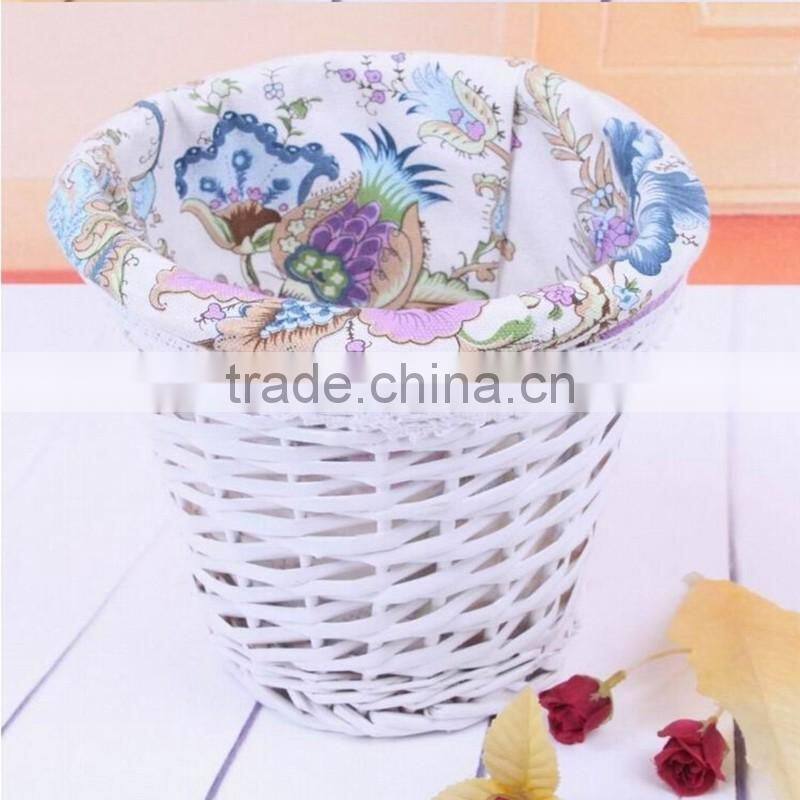 ROUND WILLOW WOVEN WICKER WASTE BASKET