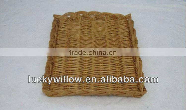 rectangular willow bread tray wicker basket tray for storage tea set