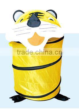 Cartoon Kid Pop-Up Laundry Hamper,Tiger, Yellow