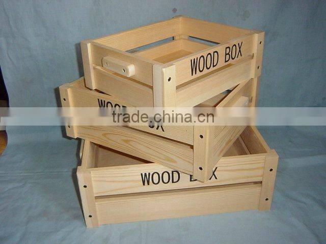 Modern style pine wooden storage box wooden crates