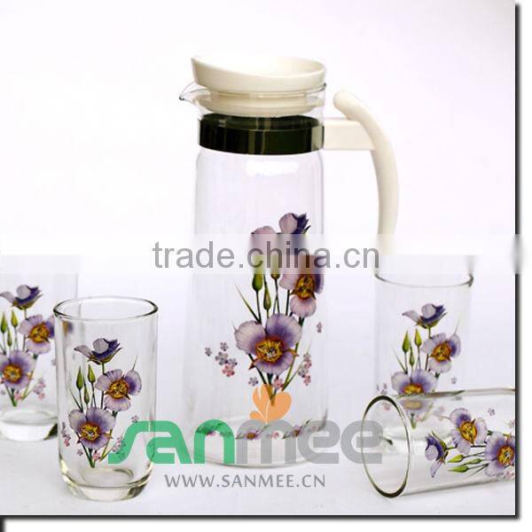 1L Heat Transfer Colorful Big Juice Gift Glass Water Sets