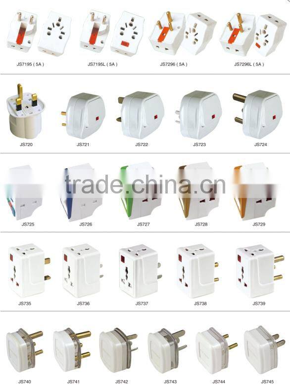 universal travel adapter male and female industrial plug socket 2 round electric pin plug convert to 2 flat