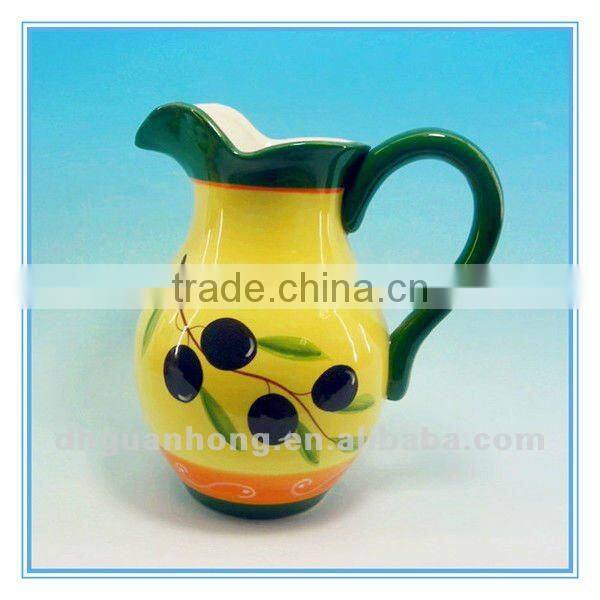 Grape Handpainted dolomite ceramic water jug