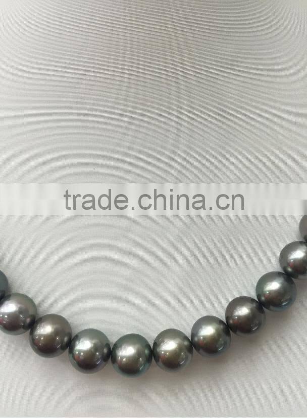 AA 10-11mm colorful South Sea Pearl with 14K Gold clasp necklace