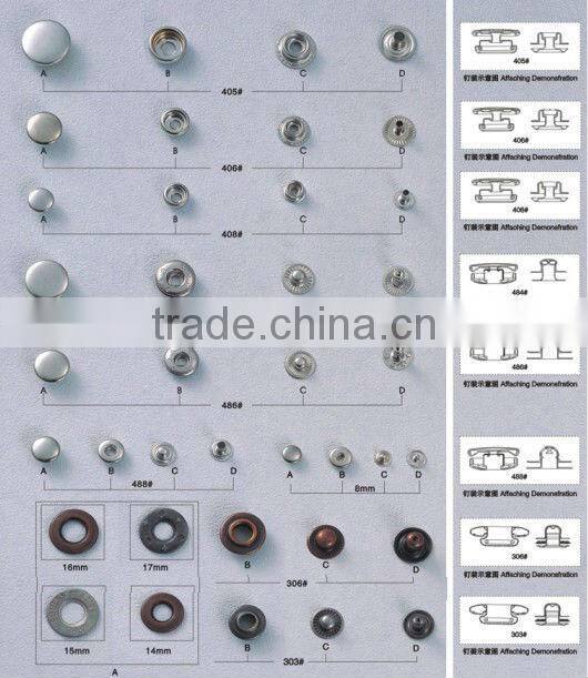 KMJ-2114 fashionable style and low price press metal clothed snap buttons