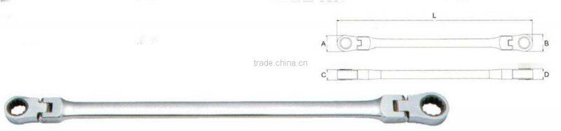 Extra Long Double Ring Flexible 72 Teeth Ratchet Wrench