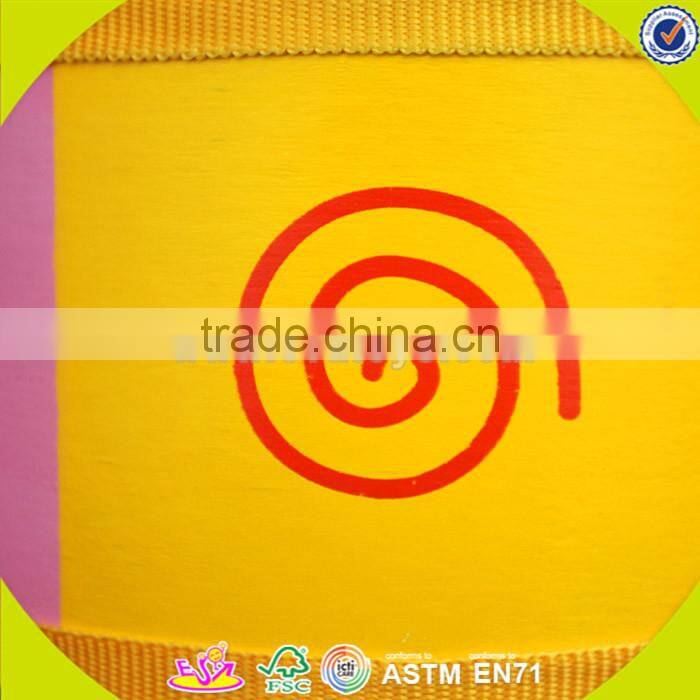 wholesale simple style wooden toy double drums funny wooden toy double drums for toddlers W07J004