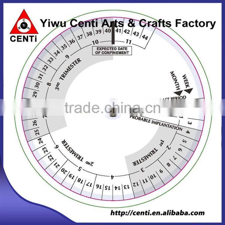 Customized 4 Coulor Printed Birth Date Finder Pregnancy Wheel Calculator