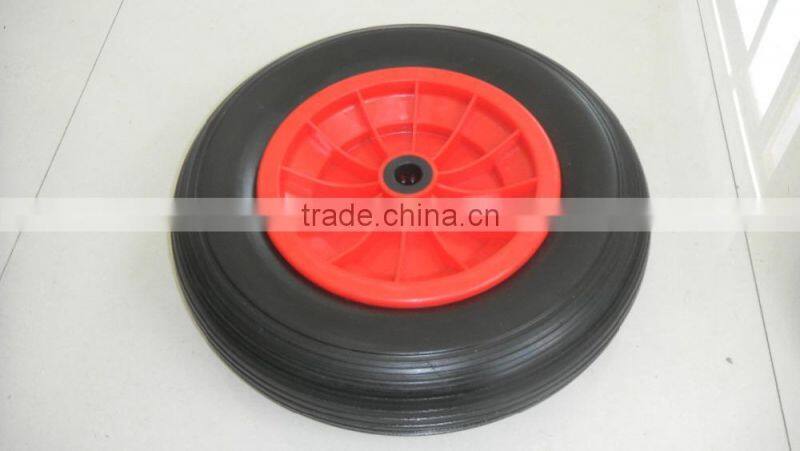 Plastic rim PU foam wheel 4.80/4.00-8 with needle roller bearing