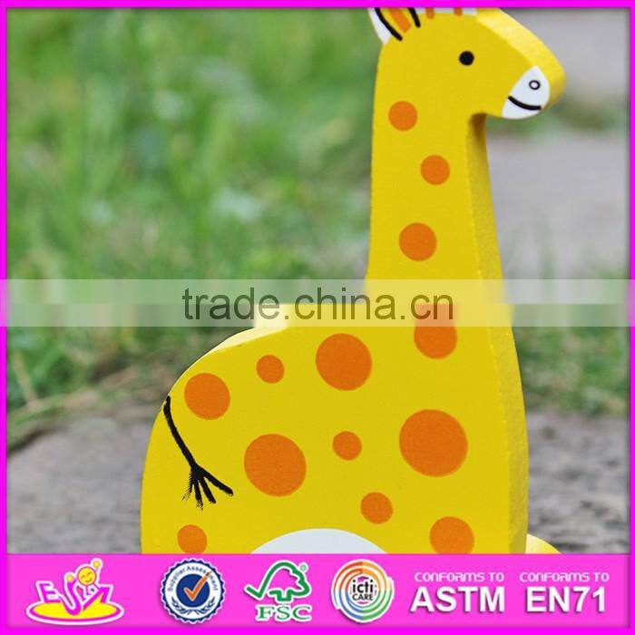 2017 New products animal car toy wooden giraffe baby toy W04A319