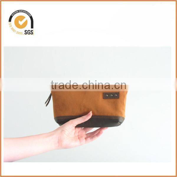 NEW canvas zippered pouch - neon accent & pin dot lining