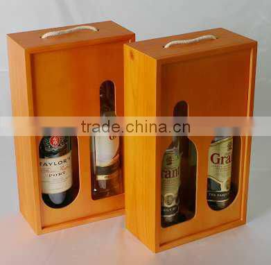 newest Brown varnish wooden wine box