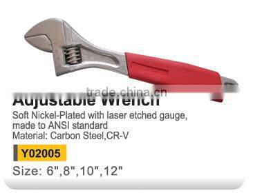 Y02009 Wholesale adjustable spanner with rubber handle