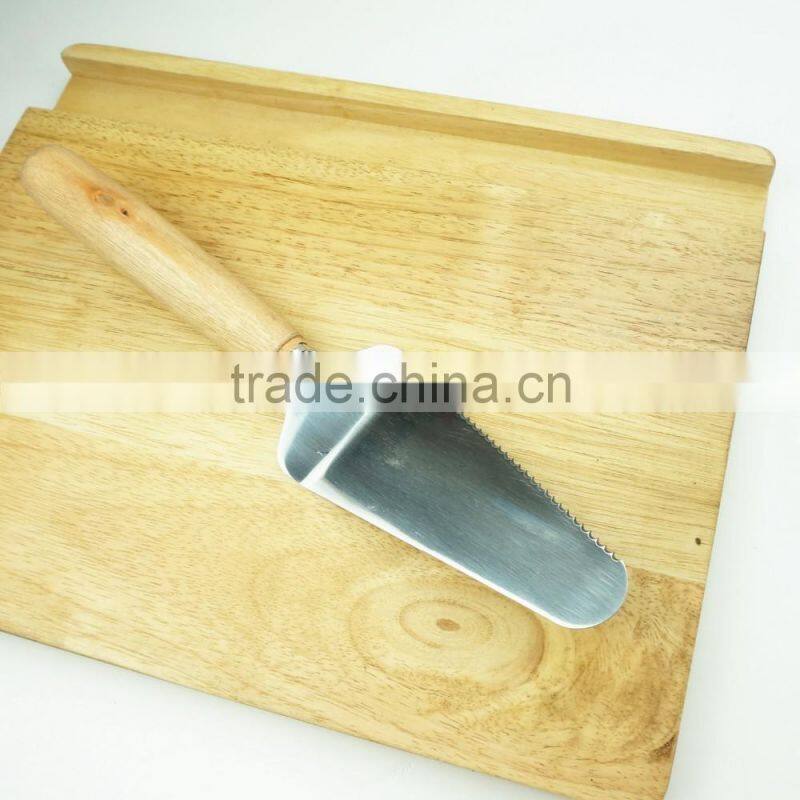 32057 Stainless Steel Steak Cake Pizza Turner with wooden handle