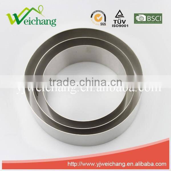 WCL152 Stainless Steel Round Mousses Rings Cutter Cake moulds Set of 3