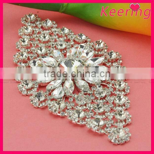 Bridal crystal & pearl sash rhinestone embellished wedding belt WRE-117