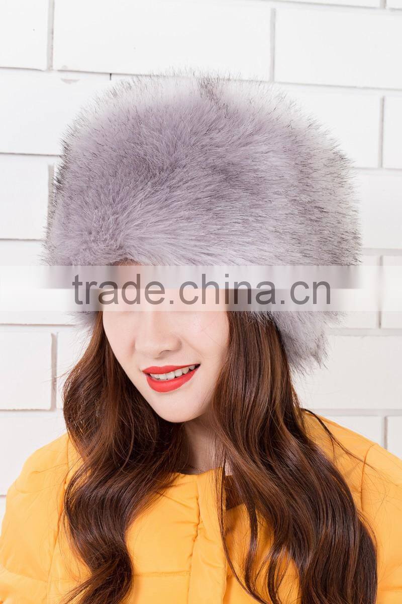high-grade winter/autumn warm thick Russia Mongolia flat-topped faux fox fur hat