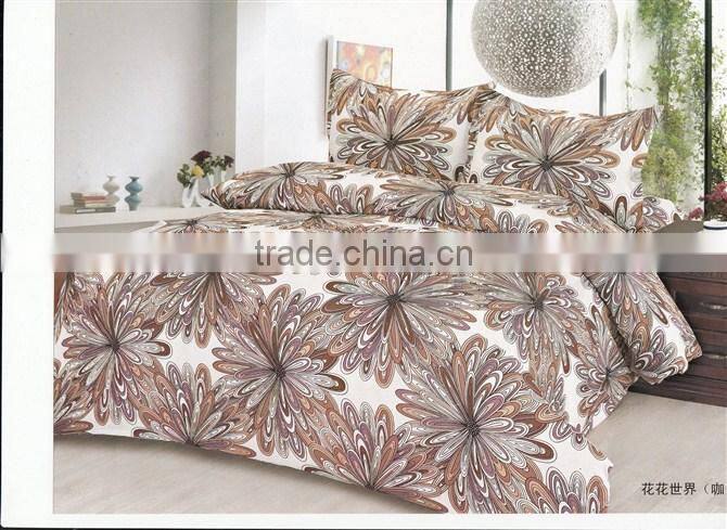 100%polyester disperse printed flowers wedding diamond velvet luxury bedding set