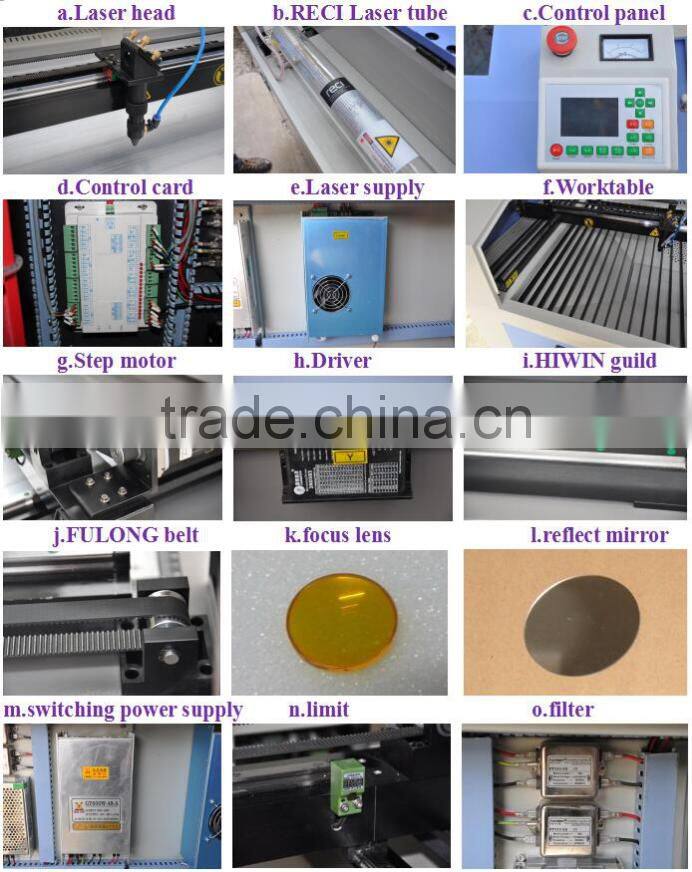 MC-1290 80w co2 laser engraving acrylic cutting machine wood panels