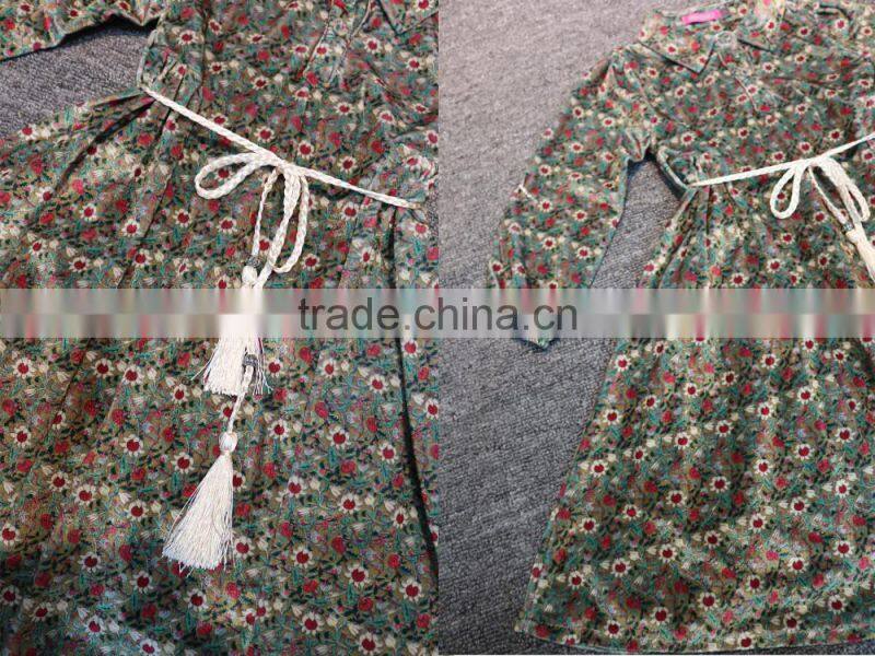 High Quality Long Puffy Printing Dress For Girls