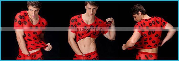 New Arrival 2014 Transparent Sexy T Shirt Printing Lip Man Underwear SM29-1