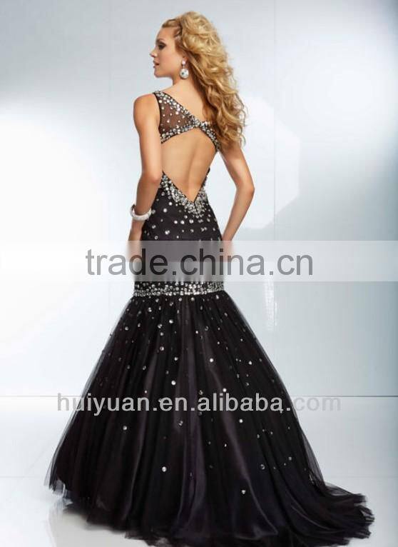 Mermaid Lace Illusion Neckline Cap Sleeves Beaded Clearance Prom Dresses