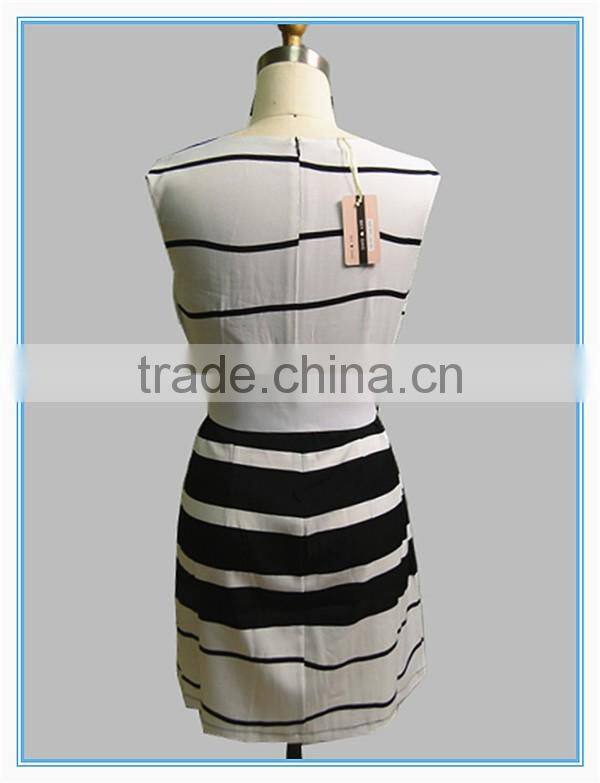 Print Strip Dress Woman Fashion 2016