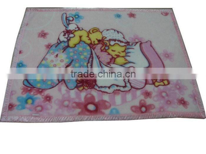 Custom Korean Style Animal Design Knitted Baby Mink Blanket