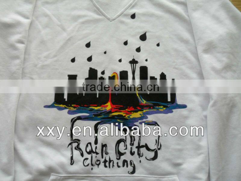 Fashion Crew Neck Printed Men Sweatshirts White