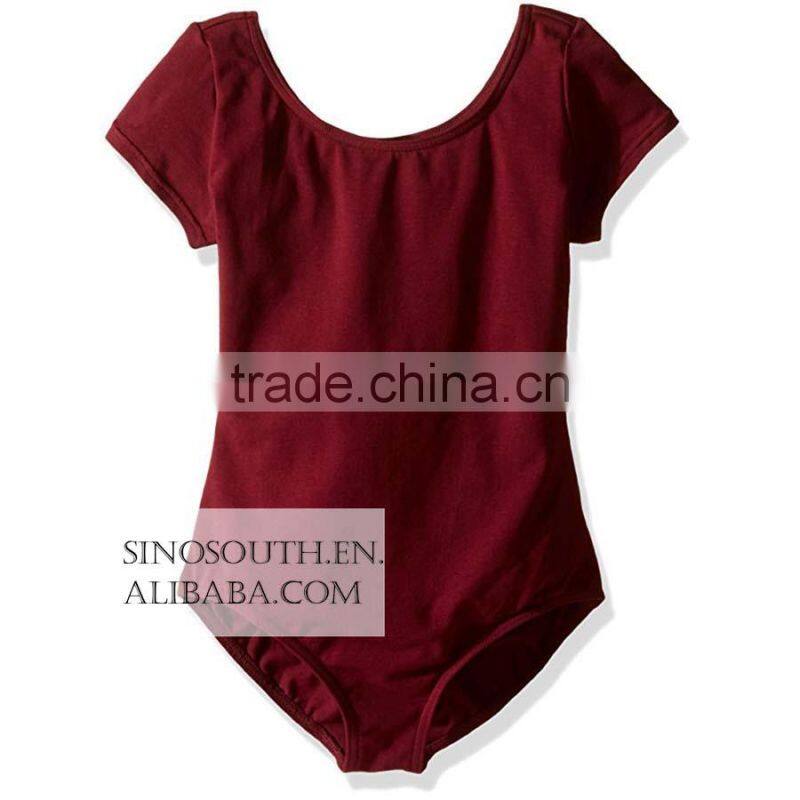 2017 Wholesale Kids Girl's Dance short sleeve toddler leotard gymnastics
