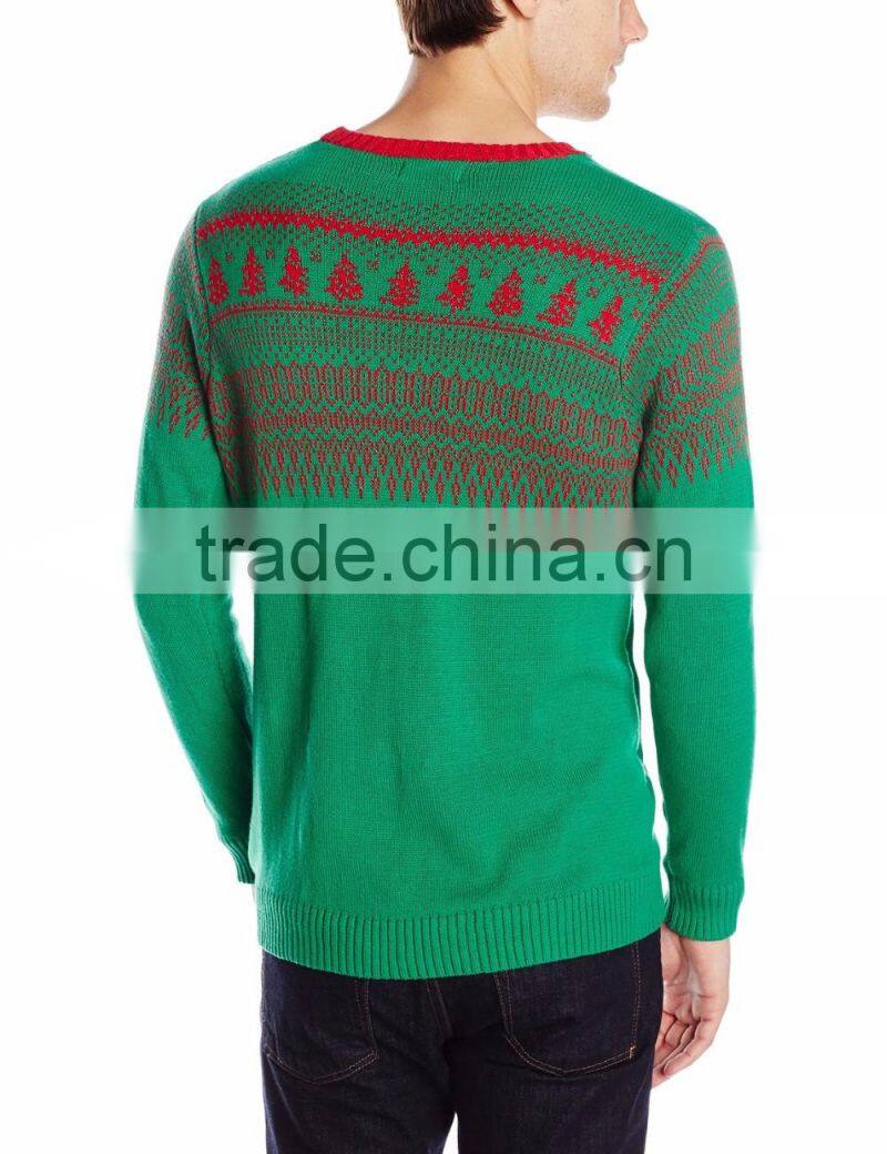 Men Green Sweater Unicorn Pattern Ugly Christmas Sweater Acrylic