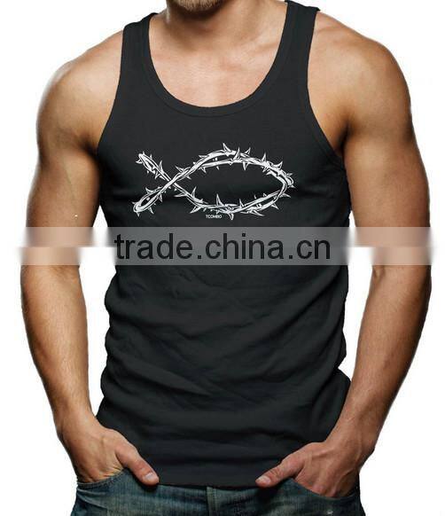 Alibaba china printing cotton custom gym wholesale mens singlet