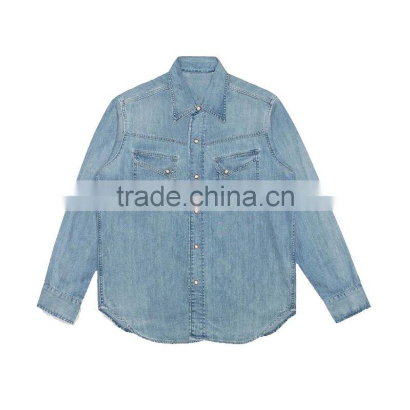 New design casual indigo denim shirt for men